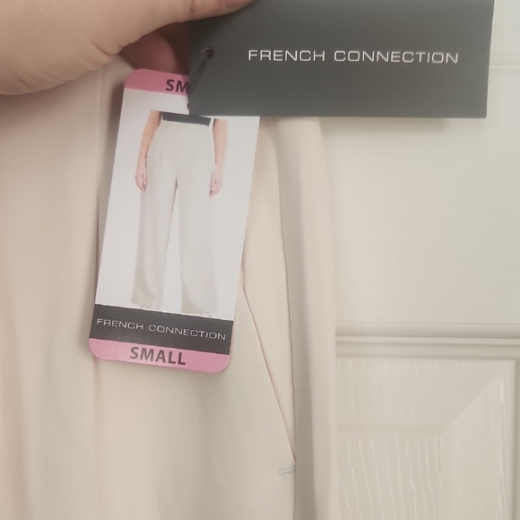 French Connection Cream Wide Leg Pants - Picture 2 of 3